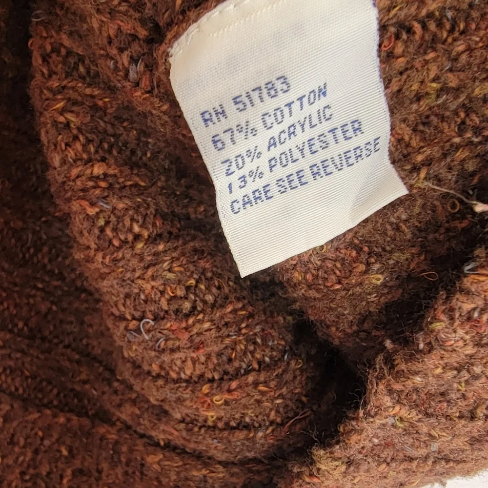 Maurices Brown Knit Hooded Cardigan Sweater Button Front Size M - Picture 6 of 11